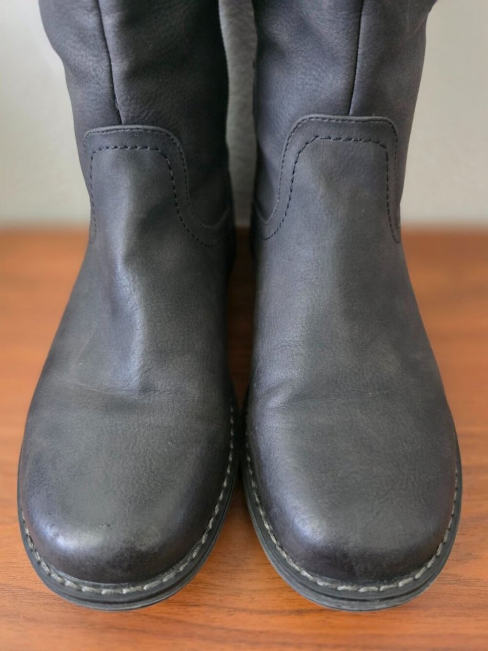 Extreme By Eddie Marc DELILAH Black Knee-High Faux Leather Side-Zip Boots Sz 8 - Picture 3 of 10